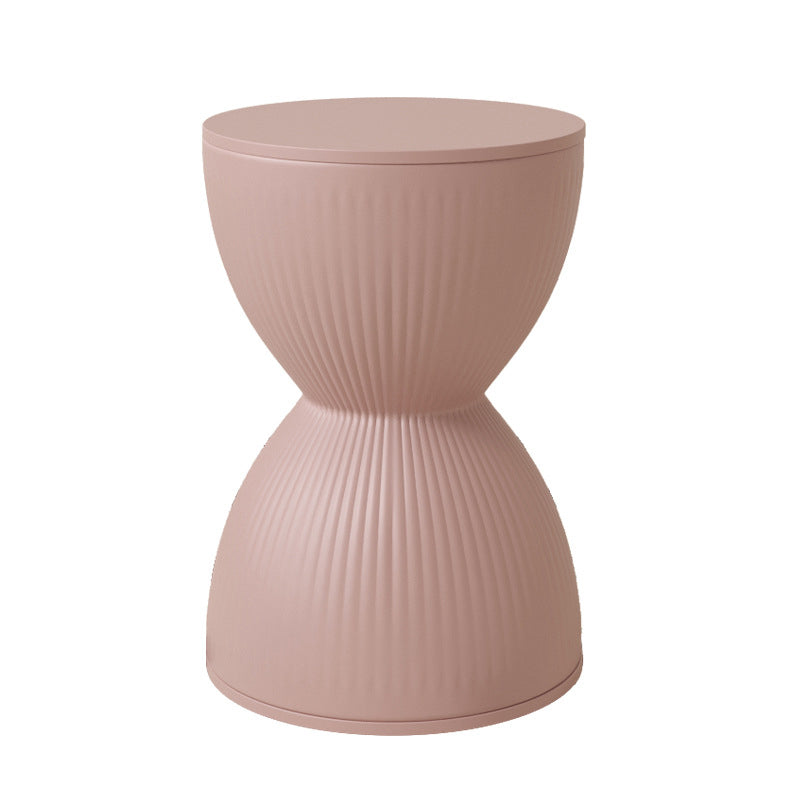 Modern Hourglass Stripe Plastic Chair — Light Blue