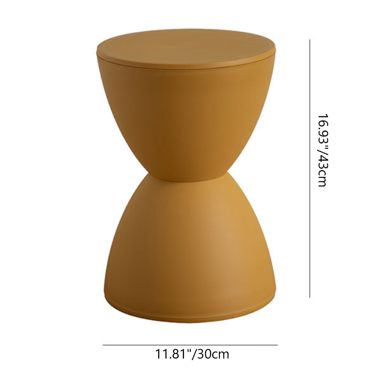 Scandinavian Cone Hourglass Plastic Chair — Yellow