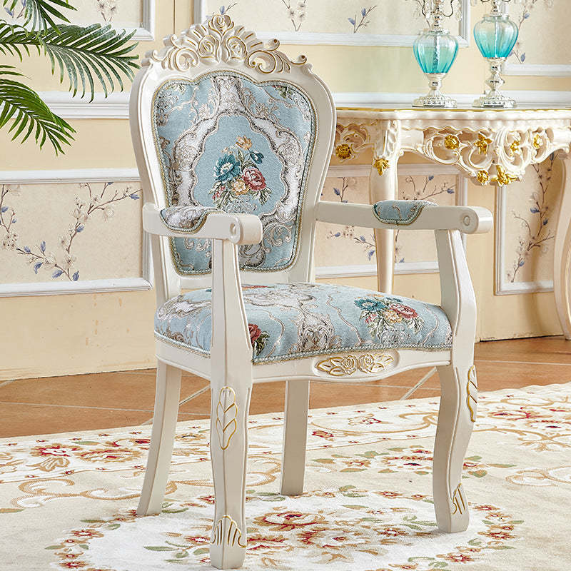 Chinese Carved Fabric Wood Dining Chair
