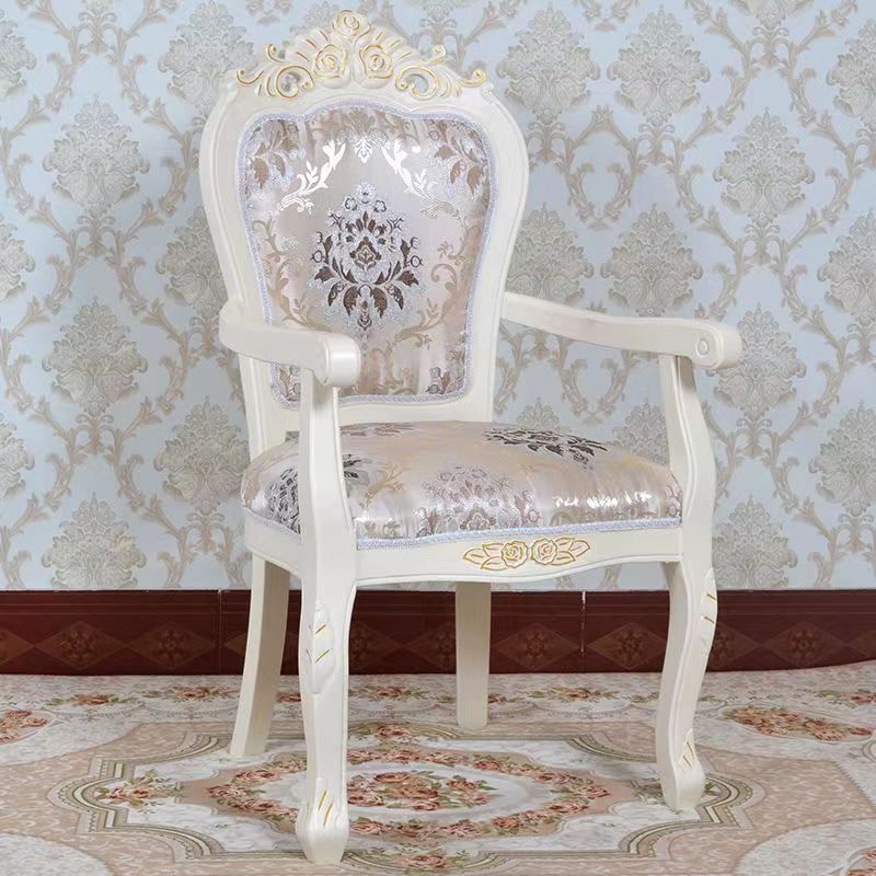 Chinese Carved Fabric Wood Dining Chair