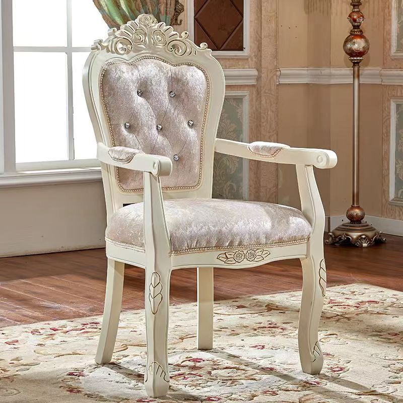 Chinese Carved Fabric Wood Dining Chair