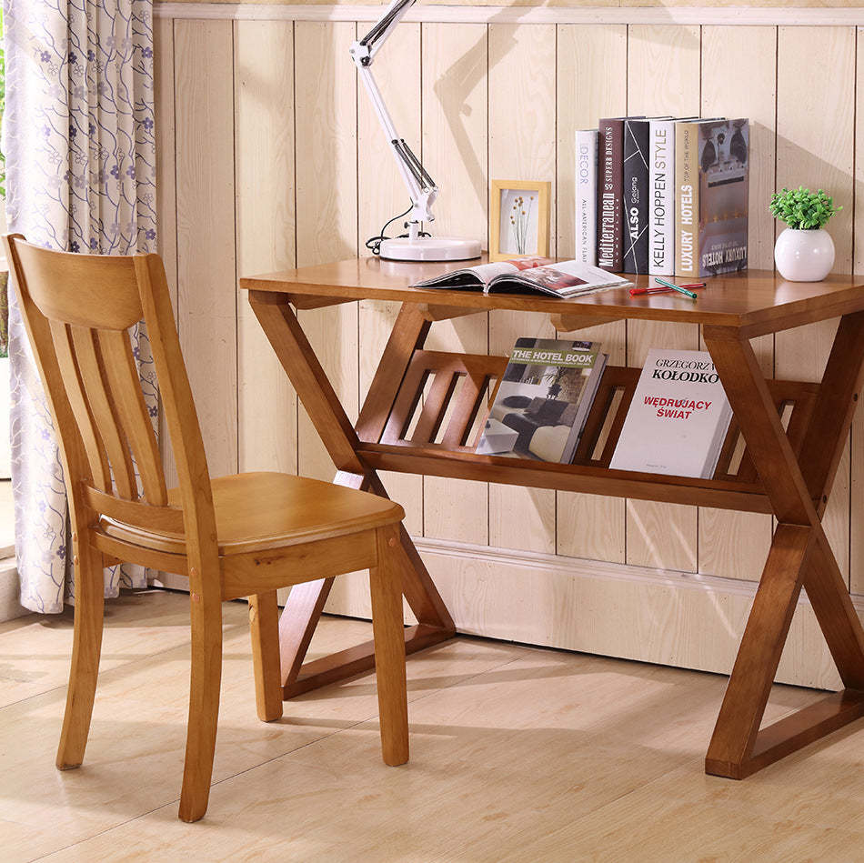 Chinese Parallel Wood Dining Chair — Original Wood Color