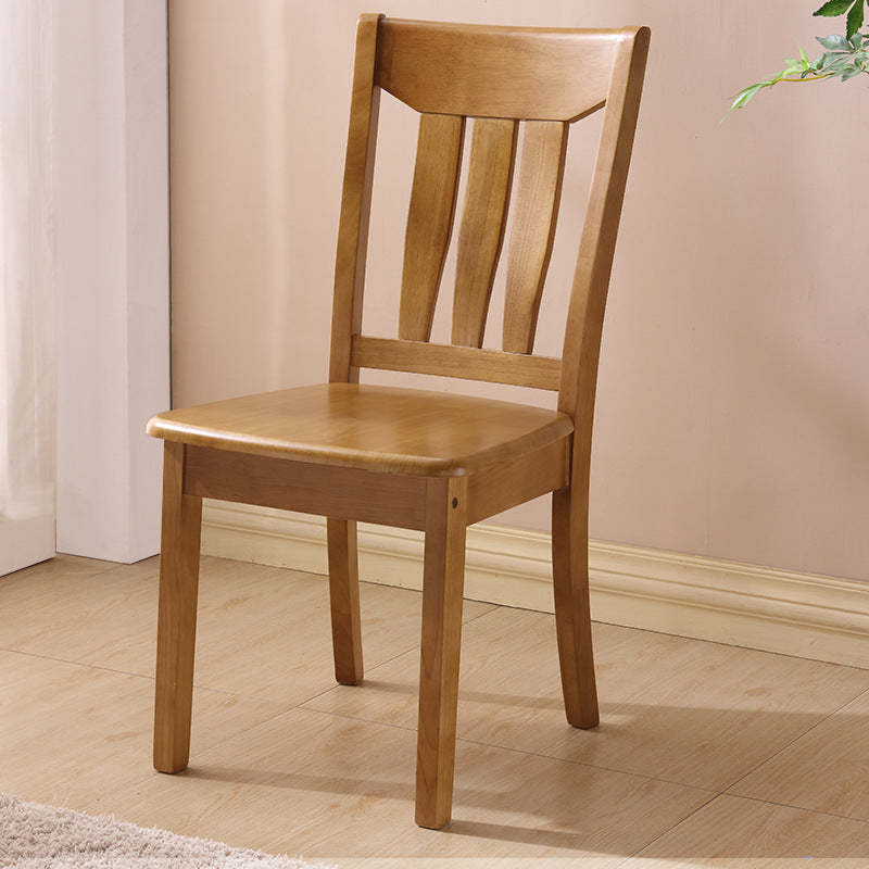 Chinese Parallel Wood Dining Chair — Tea Color