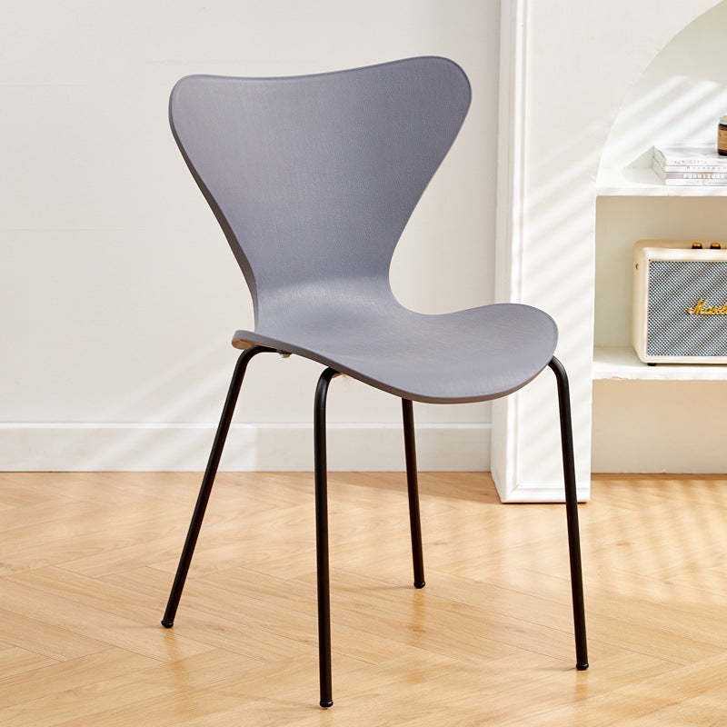 Irregular Curved Metal Dining Chair