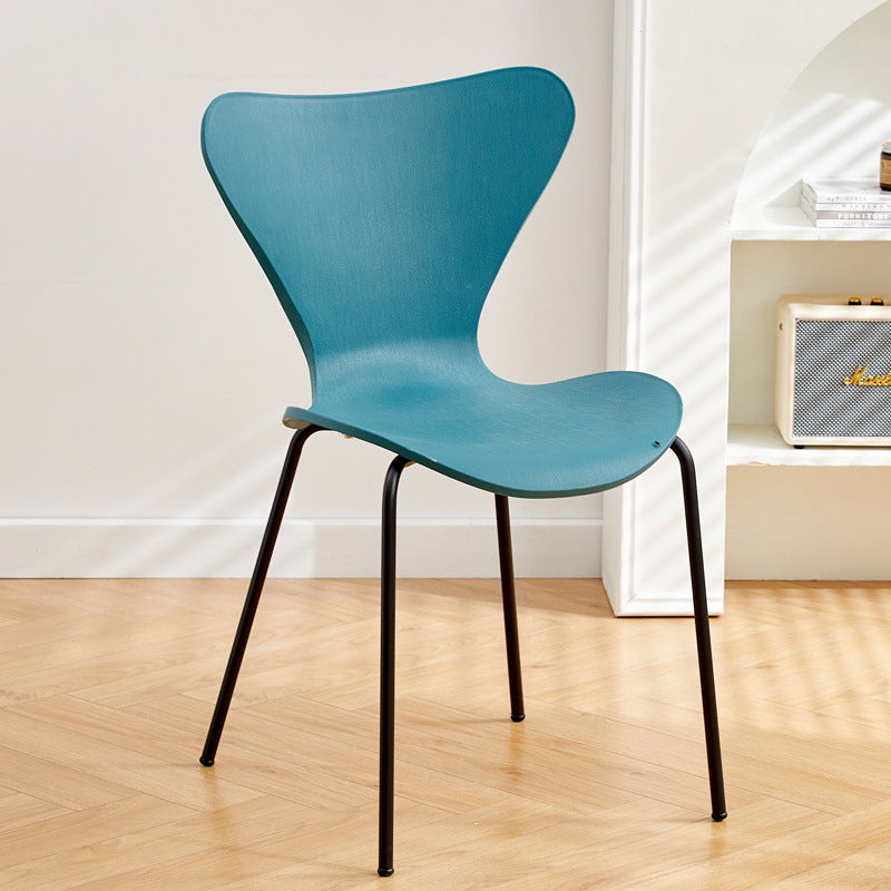 Irregular Curved Metal Dining Chair