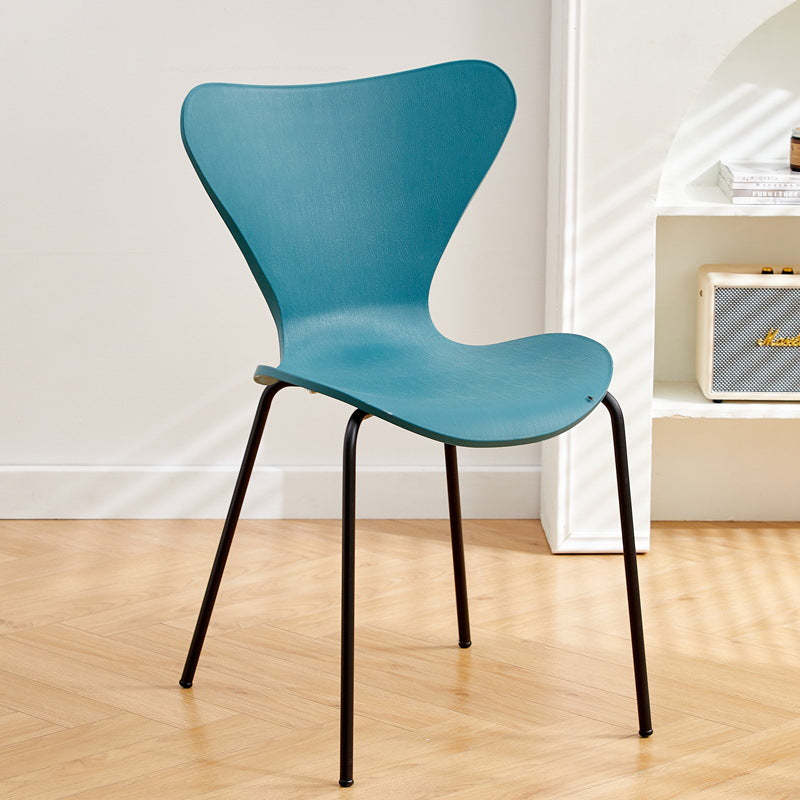 Irregular Curved Metal Dining Chair