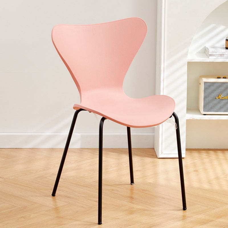 Irregular Curved Metal Dining Chair
