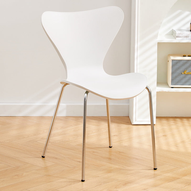Irregular Curved Metal Dining Chair