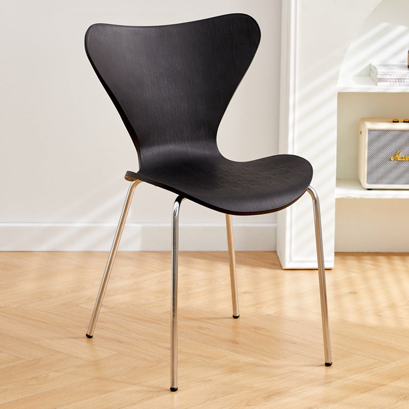 Irregular Curved Metal Dining Chair