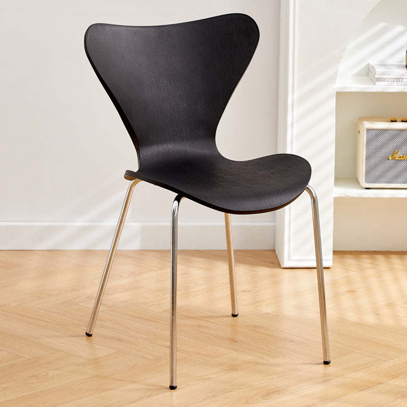 Irregular Curved Metal Dining Chair