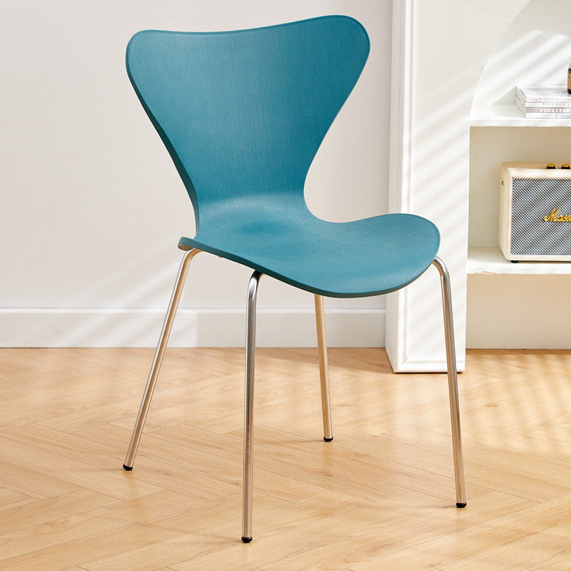 Irregular Curved Metal Dining Chair