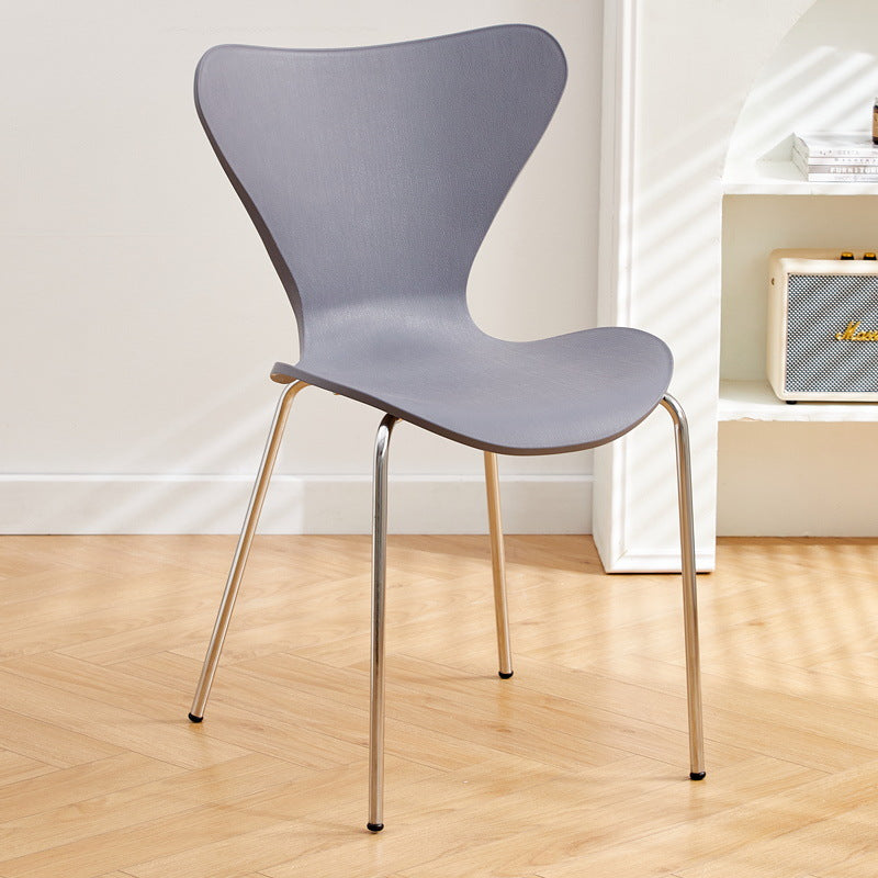 Irregular Curved Metal Dining Chair