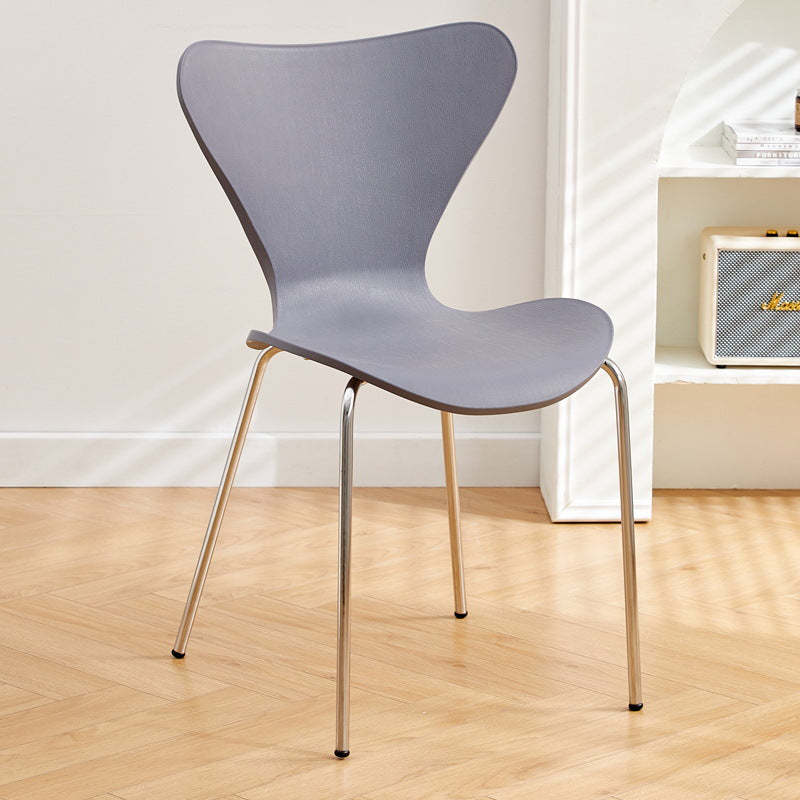 Irregular Curved Metal Dining Chair