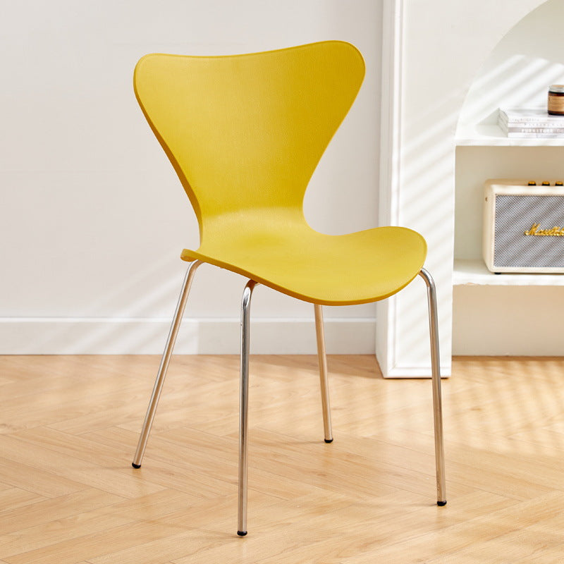 Irregular Curved Metal Dining Chair