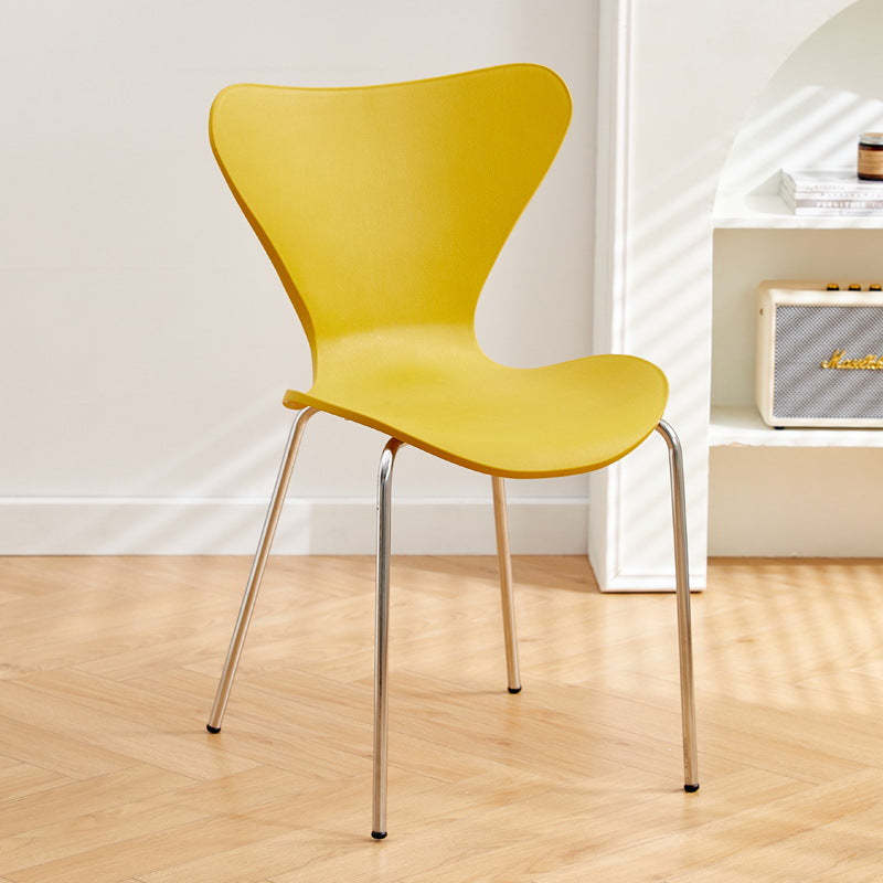 Irregular Curved Metal Dining Chair