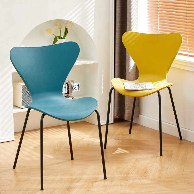 Irregular Curved Metal Dining Chair
