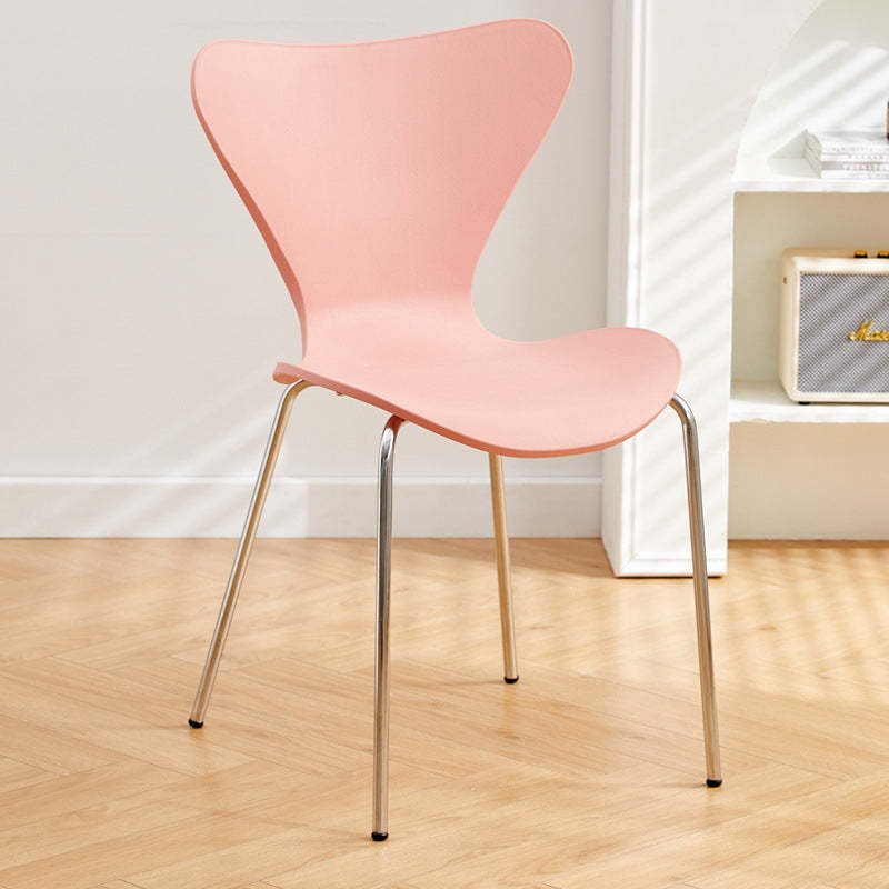Irregular Curved Metal Dining Chair