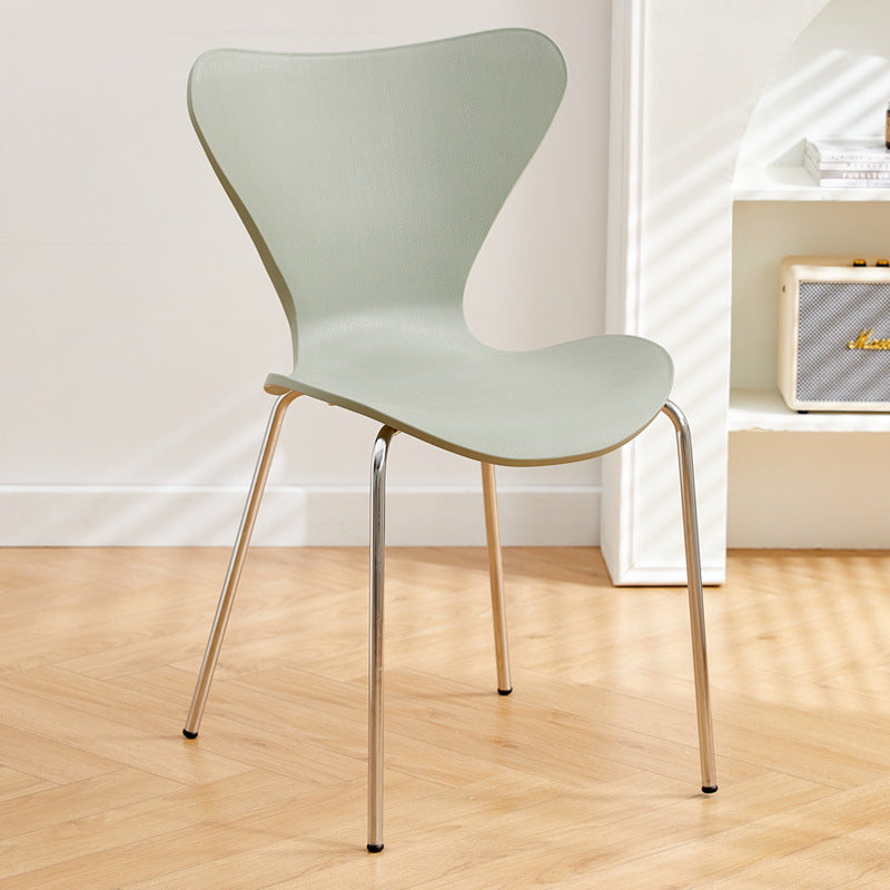 Irregular Curved Metal Dining Chair
