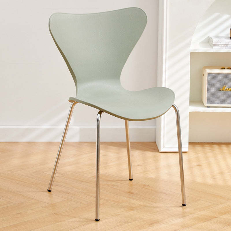 Irregular Curved Metal Dining Chair