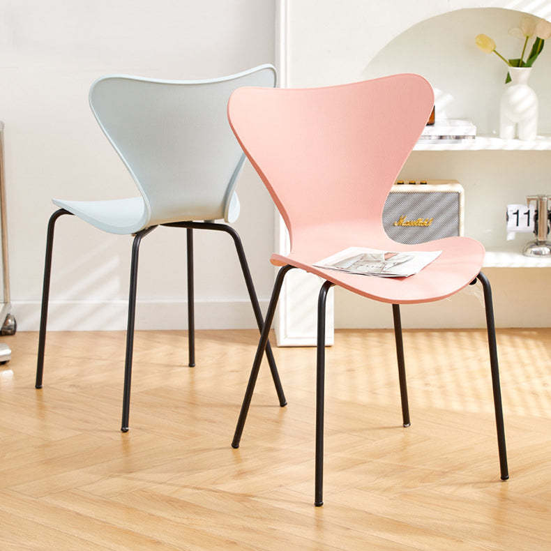 Irregular Curved Metal Dining Chair
