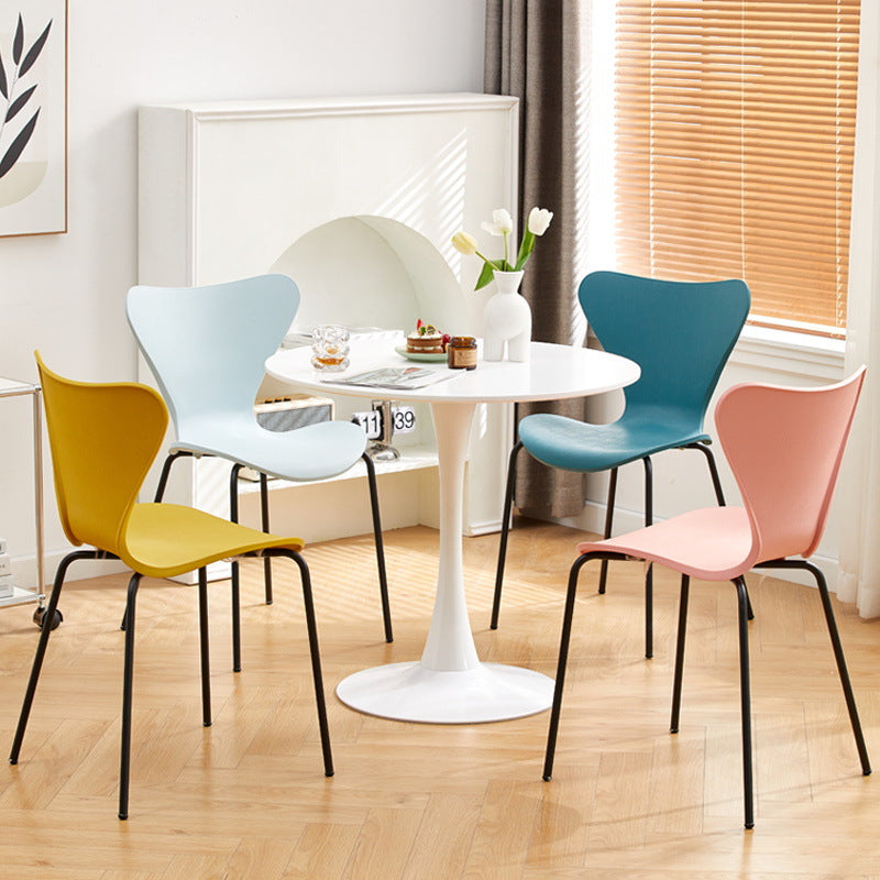Irregular Curved Metal Dining Chair
