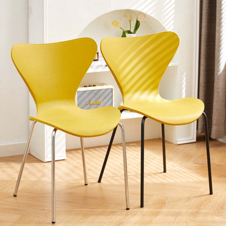 Irregular Curved Metal Dining Chair