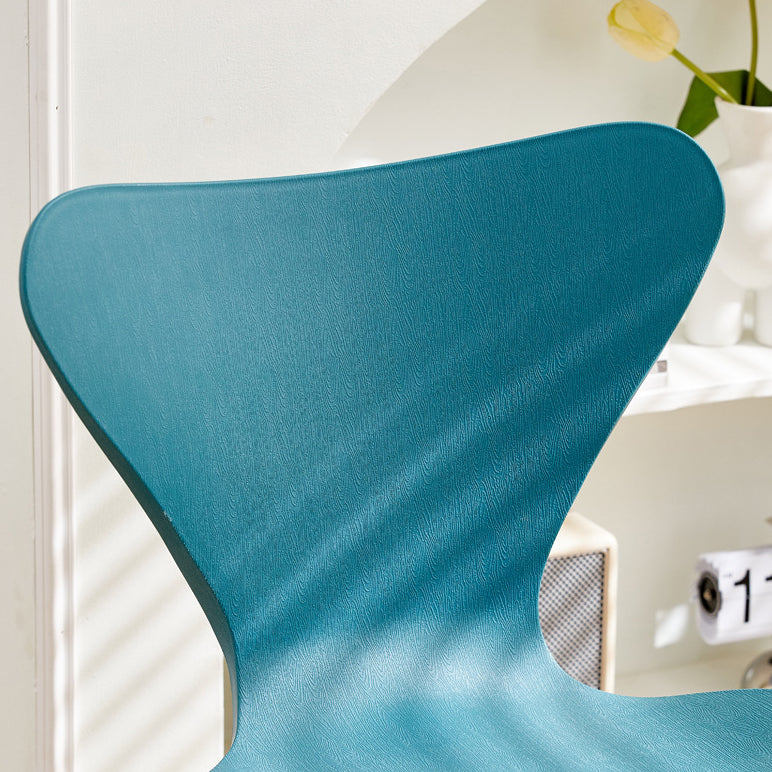 Irregular Curved Metal Dining Chair — Black / Blue