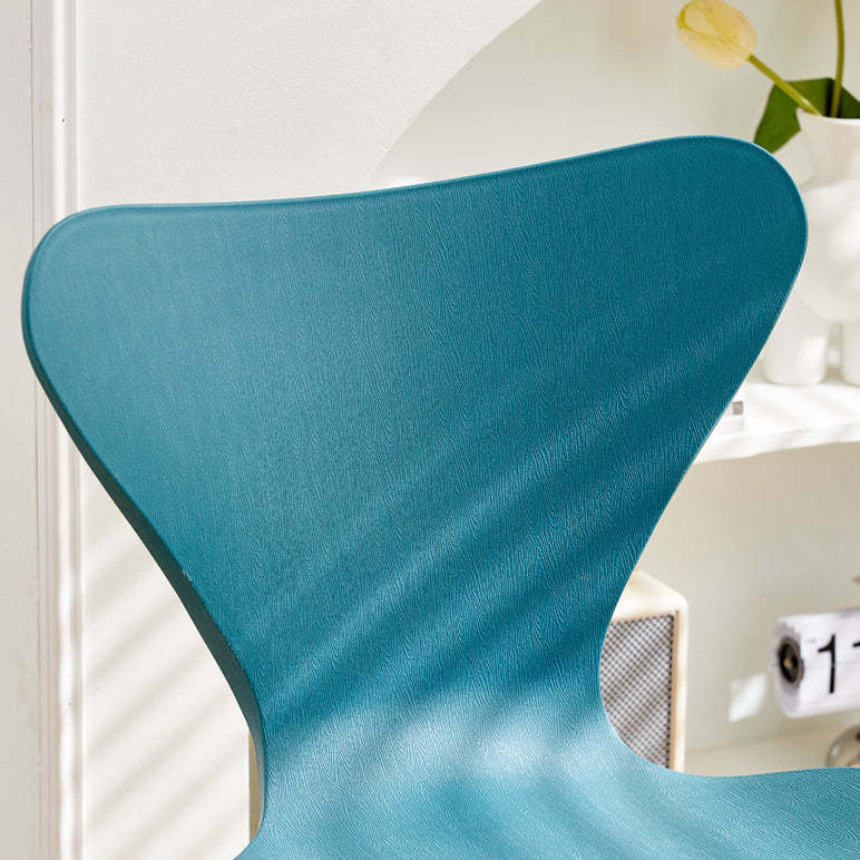Irregular Curved Metal Dining Chair — Black / Blue