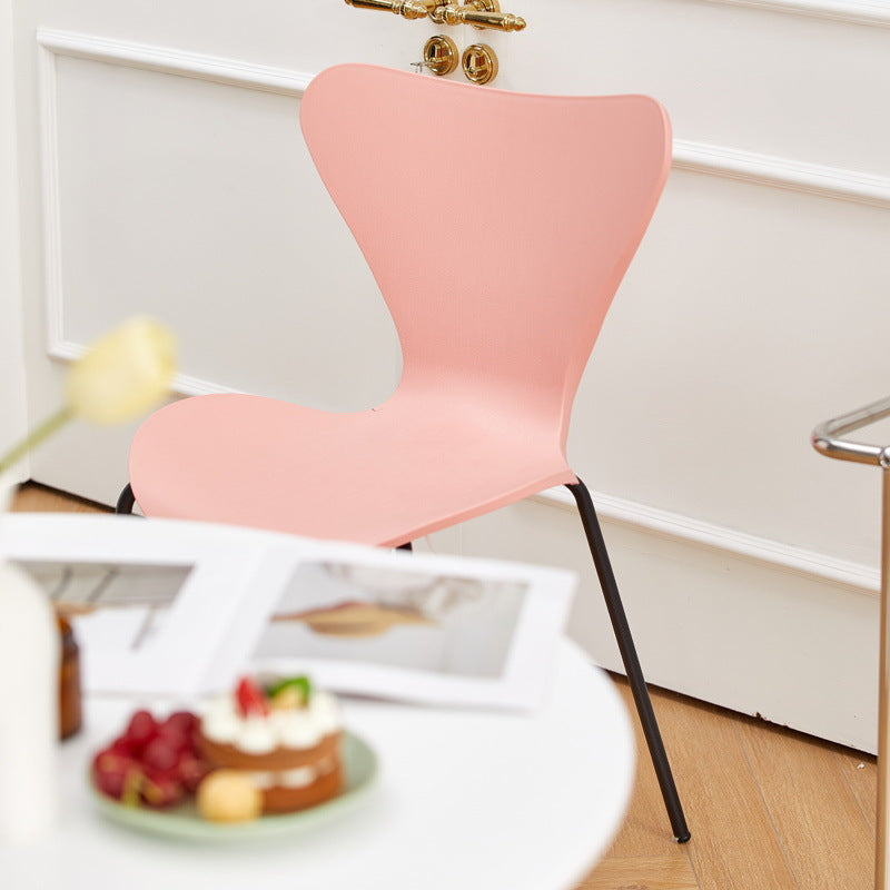 Irregular Curved Metal Dining Chair
