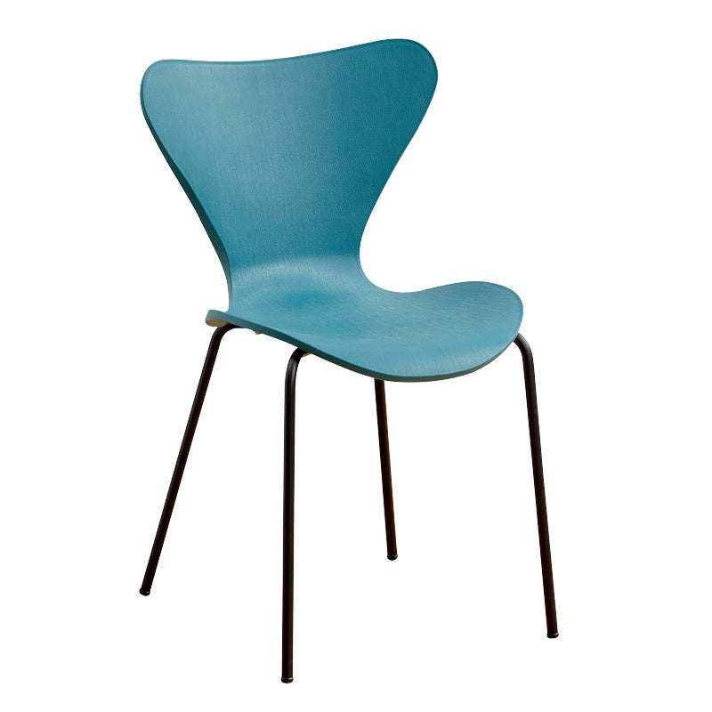 Irregular Curved Metal Dining Chair
