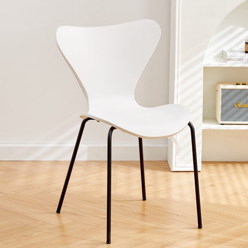 Irregular Curved Metal Dining Chair