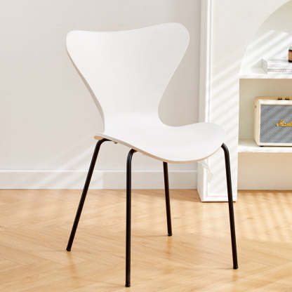 Irregular Curved Metal Dining Chair