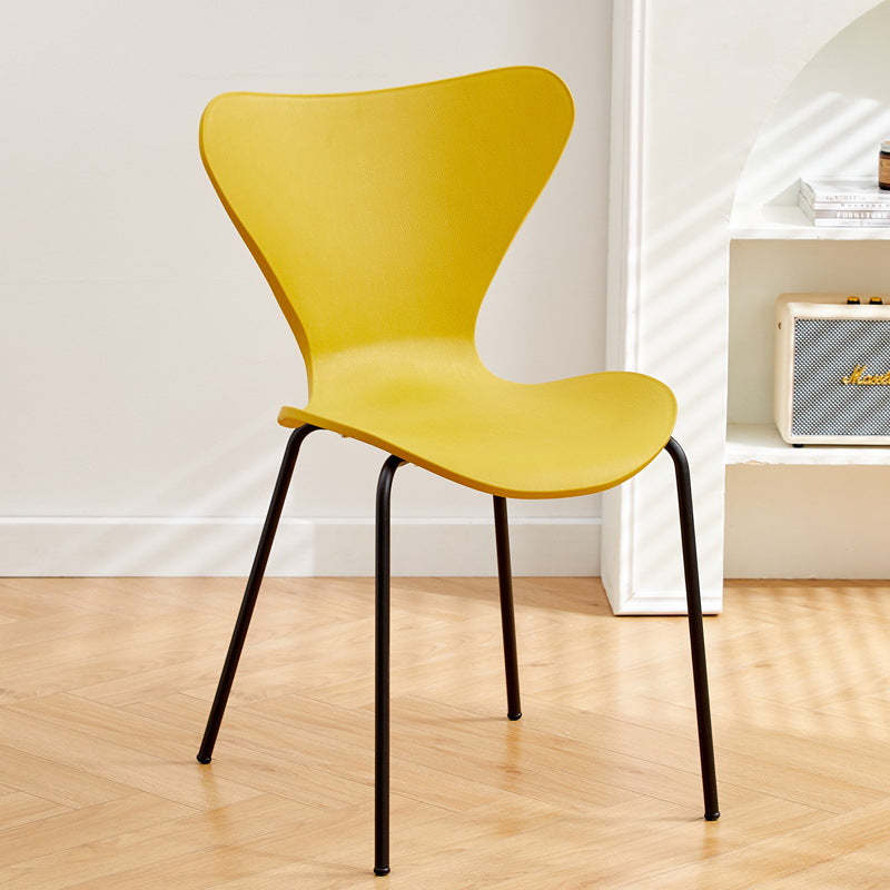 Irregular Curved Metal Dining Chair