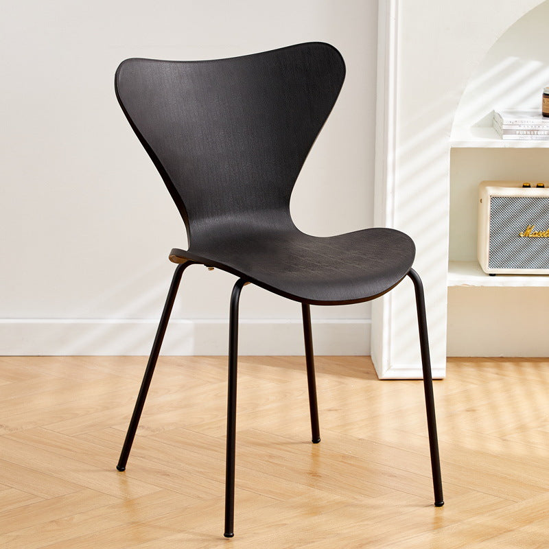 Irregular Curved Metal Dining Chair