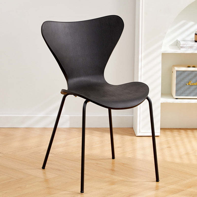 Irregular Curved Metal Dining Chair