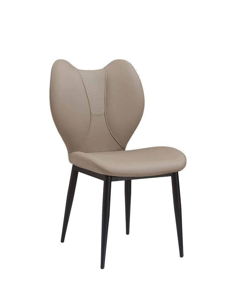 Scandinavian Arc Leather Metal Dining Chair