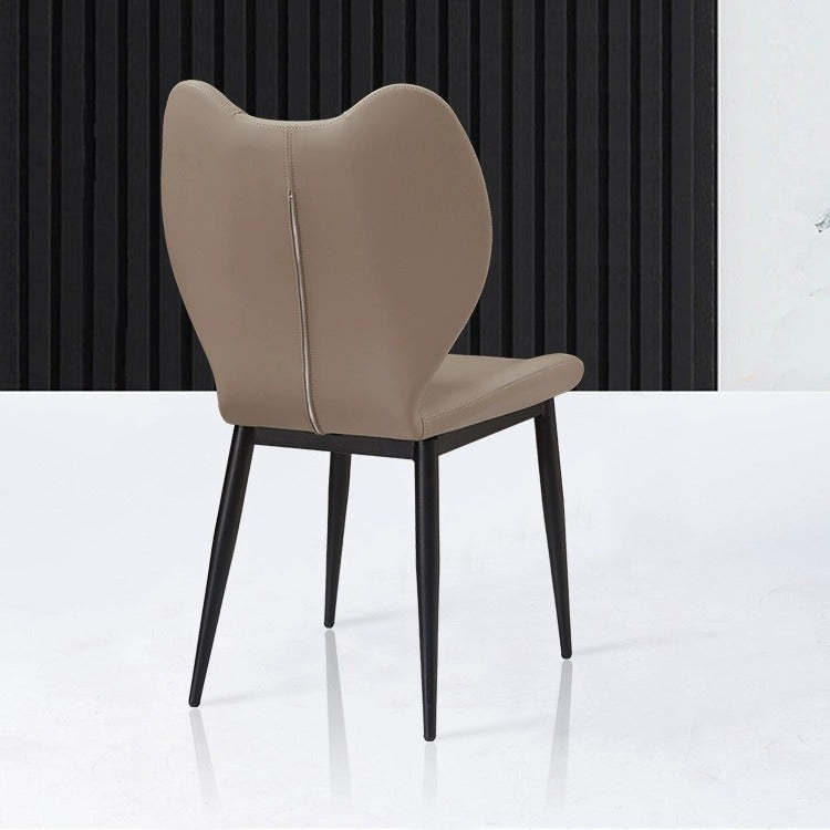 Scandinavian Arc Leather Metal Dining Chair