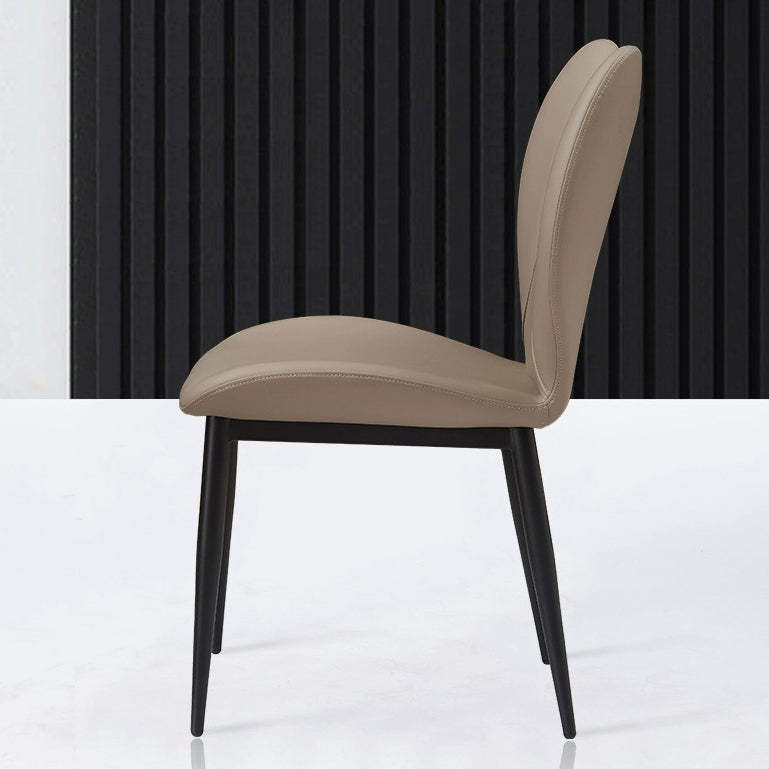 Scandinavian Arc Leather Metal Dining Chair