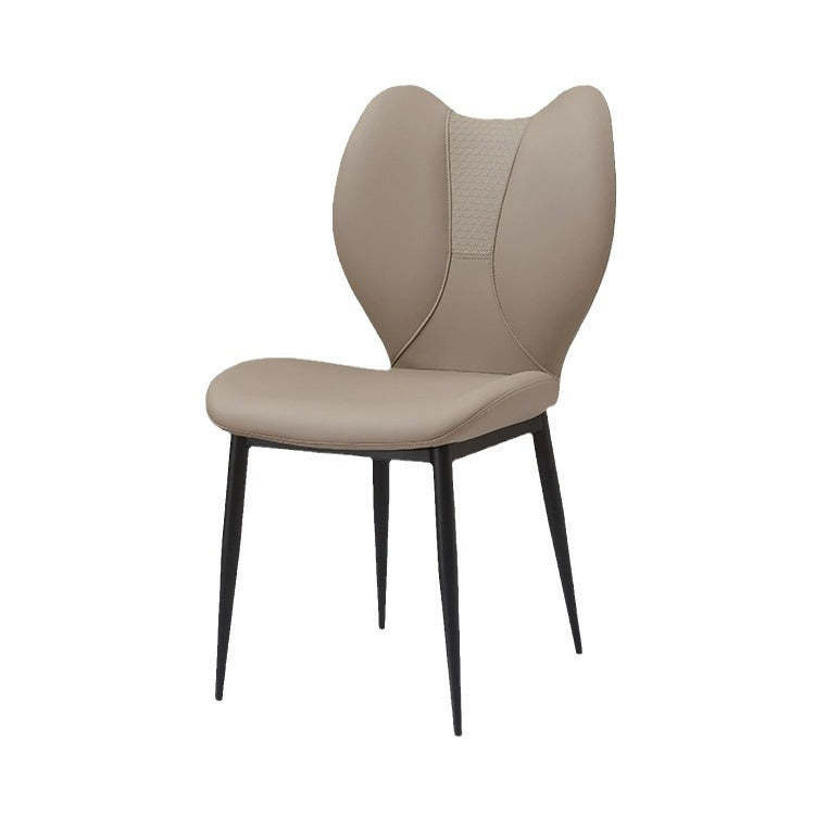 Scandinavian Arc Leather Metal Dining Chair