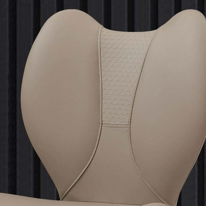 Scandinavian Arc Leather Metal Dining Chair