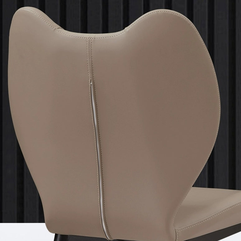 Scandinavian Arc Leather Metal Dining Chair