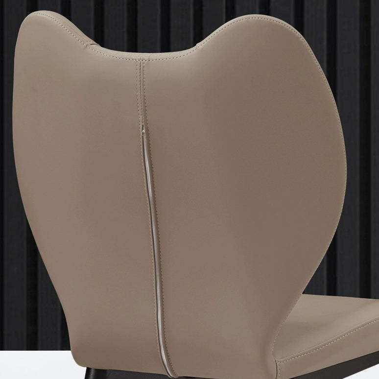 Scandinavian Arc Leather Metal Dining Chair