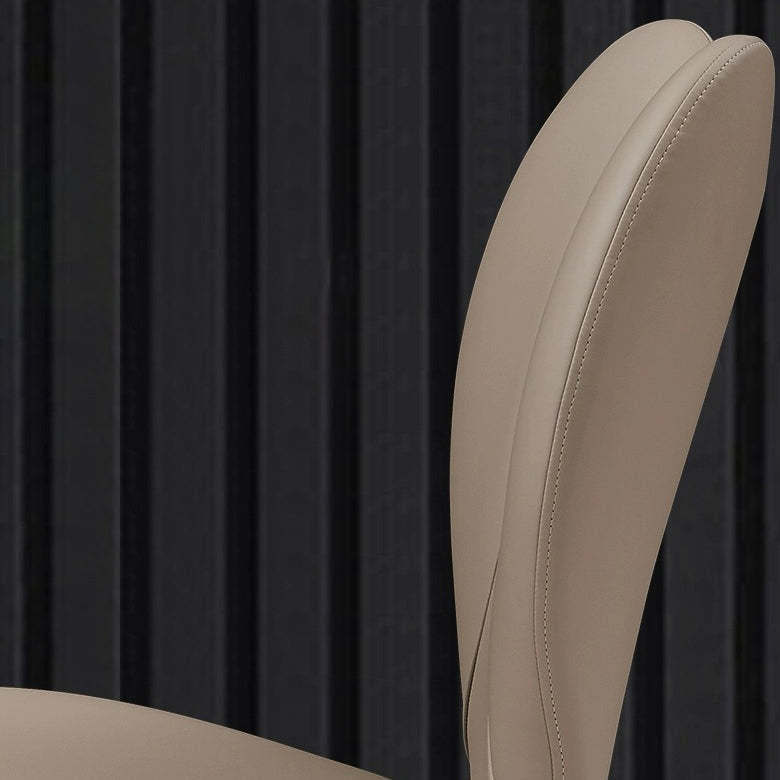 Scandinavian Arc Leather Metal Dining Chair