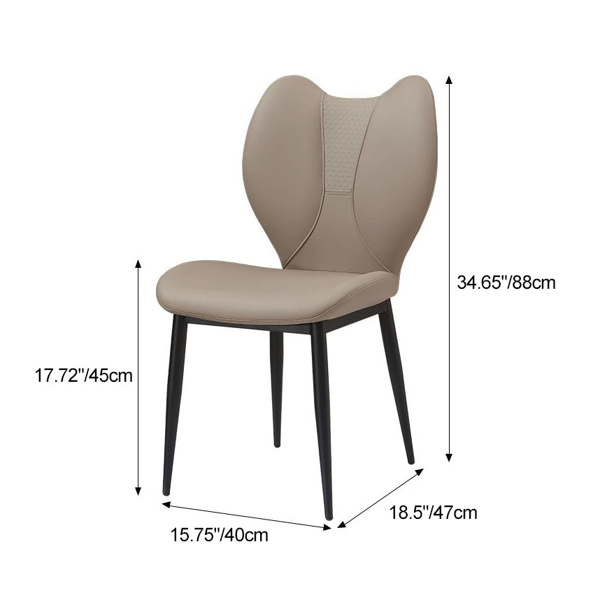 Scandinavian Arc Leather Metal Dining Chair