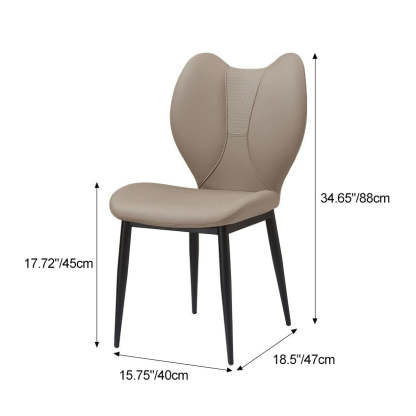 Scandinavian Arc Leather Metal Dining Chair