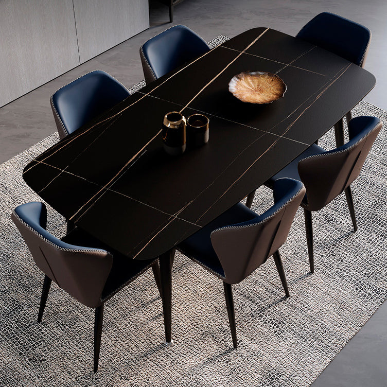 Scandinavian Curved Leather Steel Dining Chair