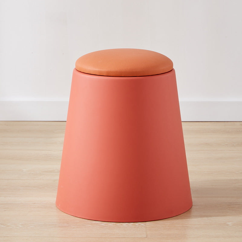 Scandinavian Stackable Leather Low Stool