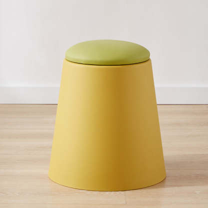 Scandinavian Stackable Leather Low Stool