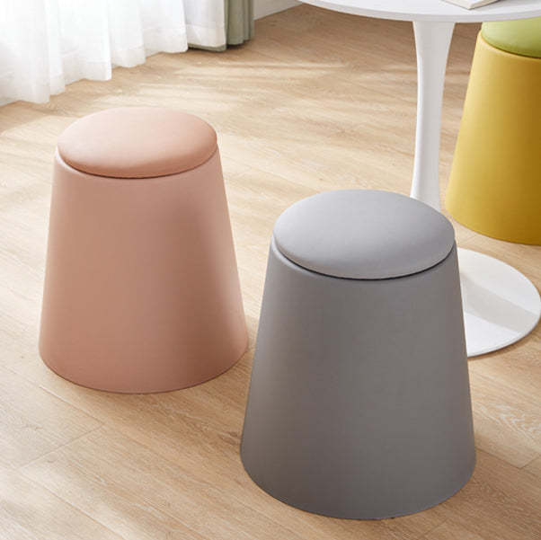 Scandinavian Stackable Leather Low Stool