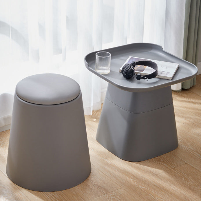 Scandinavian Stackable Leather Low Stool